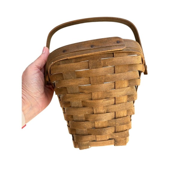 Vintage Signed 1984 Longaberger Sleigh Vegetable Fruit Basket Large 2 Handles - Picture 2 of 11